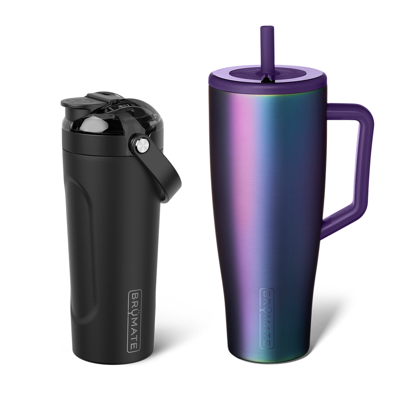 Shake + Glow Bundle | Dark Aura & Matte Black | 40oz/25oz - Home On-the-Go-Sip