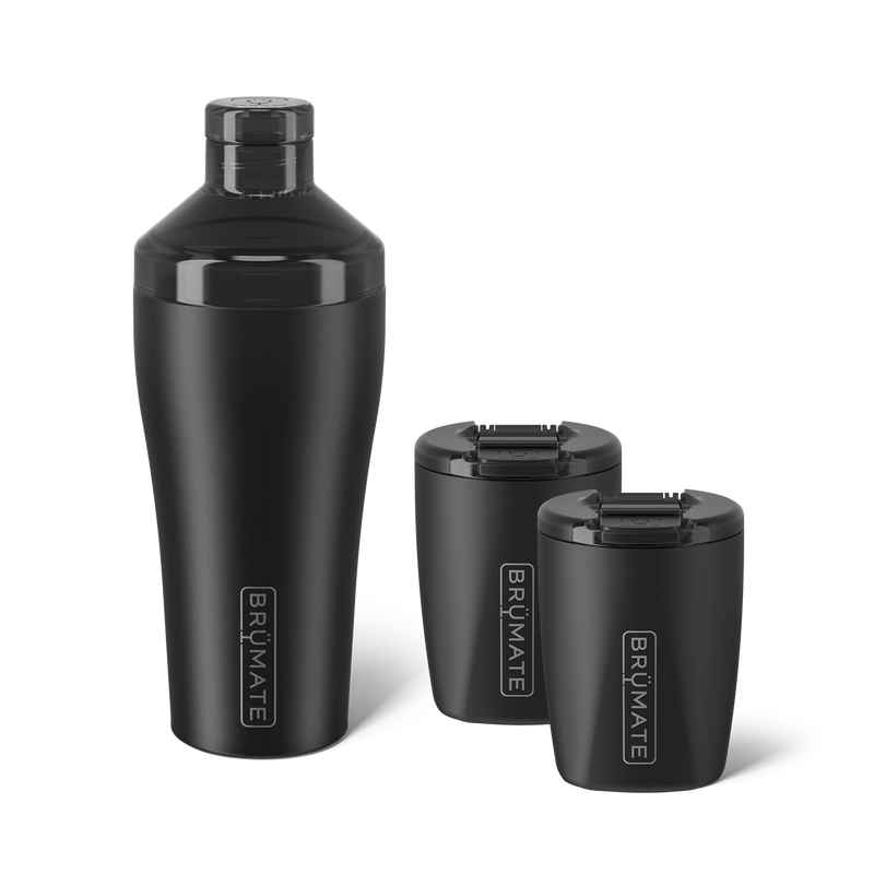 Cocktail Shaker + Rocks Bundle | Matte Black | 22/12oz - Portable Cold-Sip