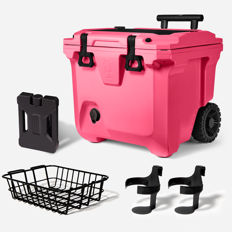 Br Tank 35-Quart Ultimate Day Trip Cooler Bundle | Neon Pink - Clean Ice-Ready