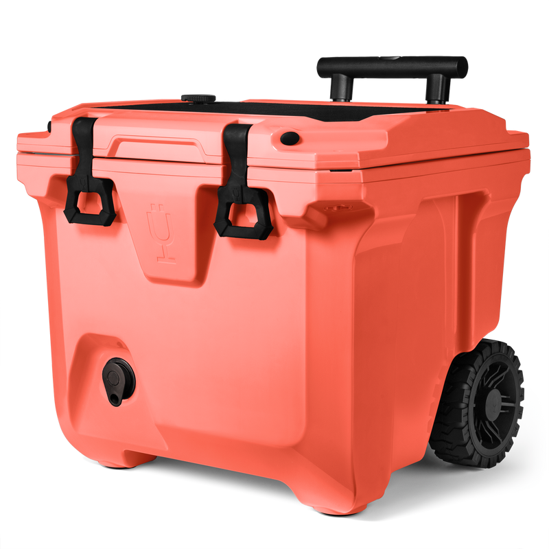 Br Tank 35-Quart Rolling Cooler | Papaya - Fresh Haul