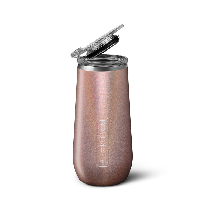 Champagne Flute | Glitter Rose Gold | 12oz - Fresh Pour